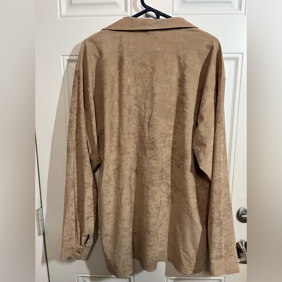 2/$30 Vintage Y.M.L.A. Tan Button-Up Shirt Made in USA Size XL - Picture 3 of 4